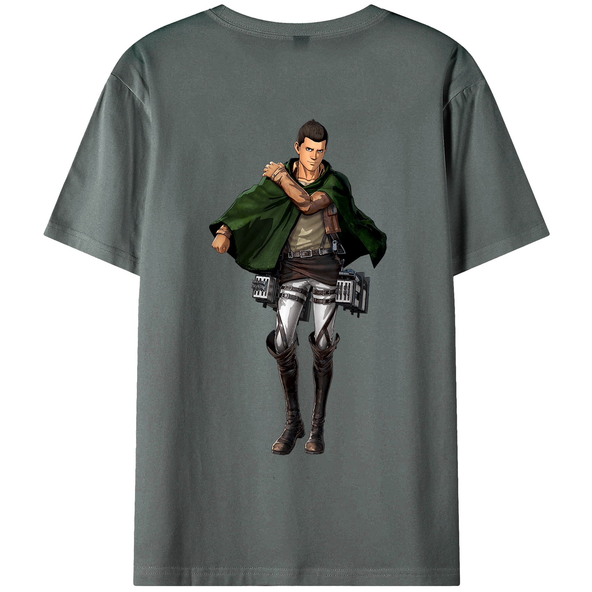 （画像用） 進撃の巨人 Attack on Titan 綿100％ メンズ半袖Tシャツ（バックプリント） 通気性